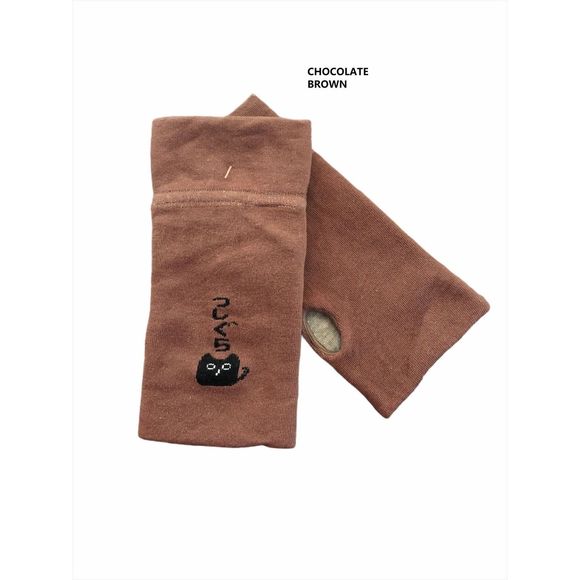 Two pairs cotton cat fingerless gloves - Picture 4 of 8